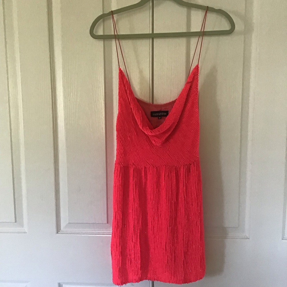 Retrofete Pink Spaghetti-Strap Mini Dress - Picture 4 of 10